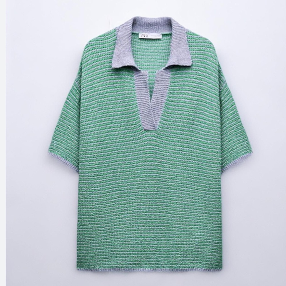 Zara Vneck Polo Sweater NWT